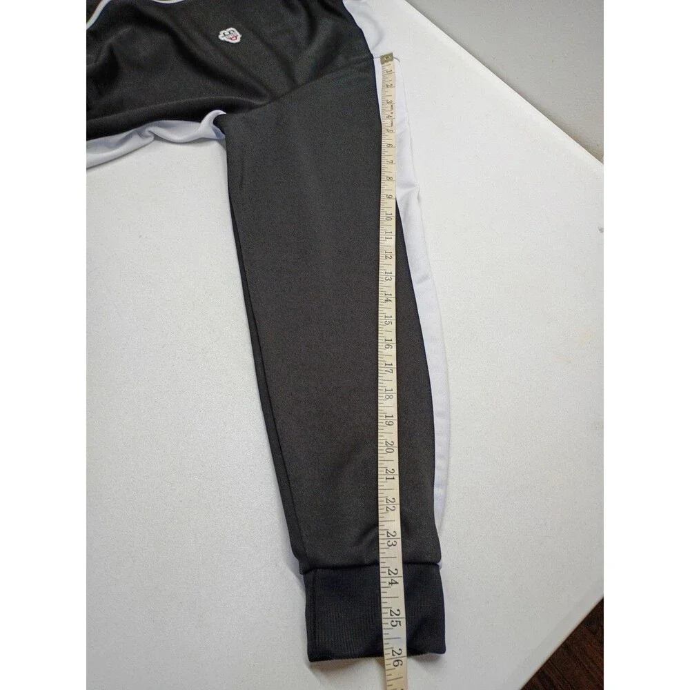 Y2K Southpole Activewear Jacket Men's Sz L Black/White Stripped Zip Front Sports